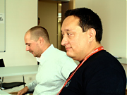 Stephan Dirks und Jan A. Strunk sprechen über Jura im Jura Funk live auf dem Barcamp Kiel - Foto: KIK