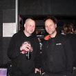 Drummer Jean Jacobi (links)und Cellist Patrick Cybinski (rechts) nach dem Auftritt in der Kieler Schaubude